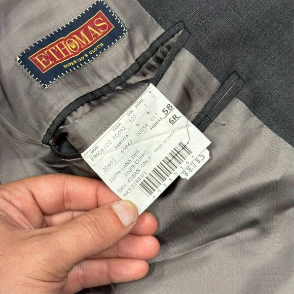 Galliani Blazer Italy E.Thomas Super 130s Wool Sport Coat Grey 48R - Picture 9 of 10